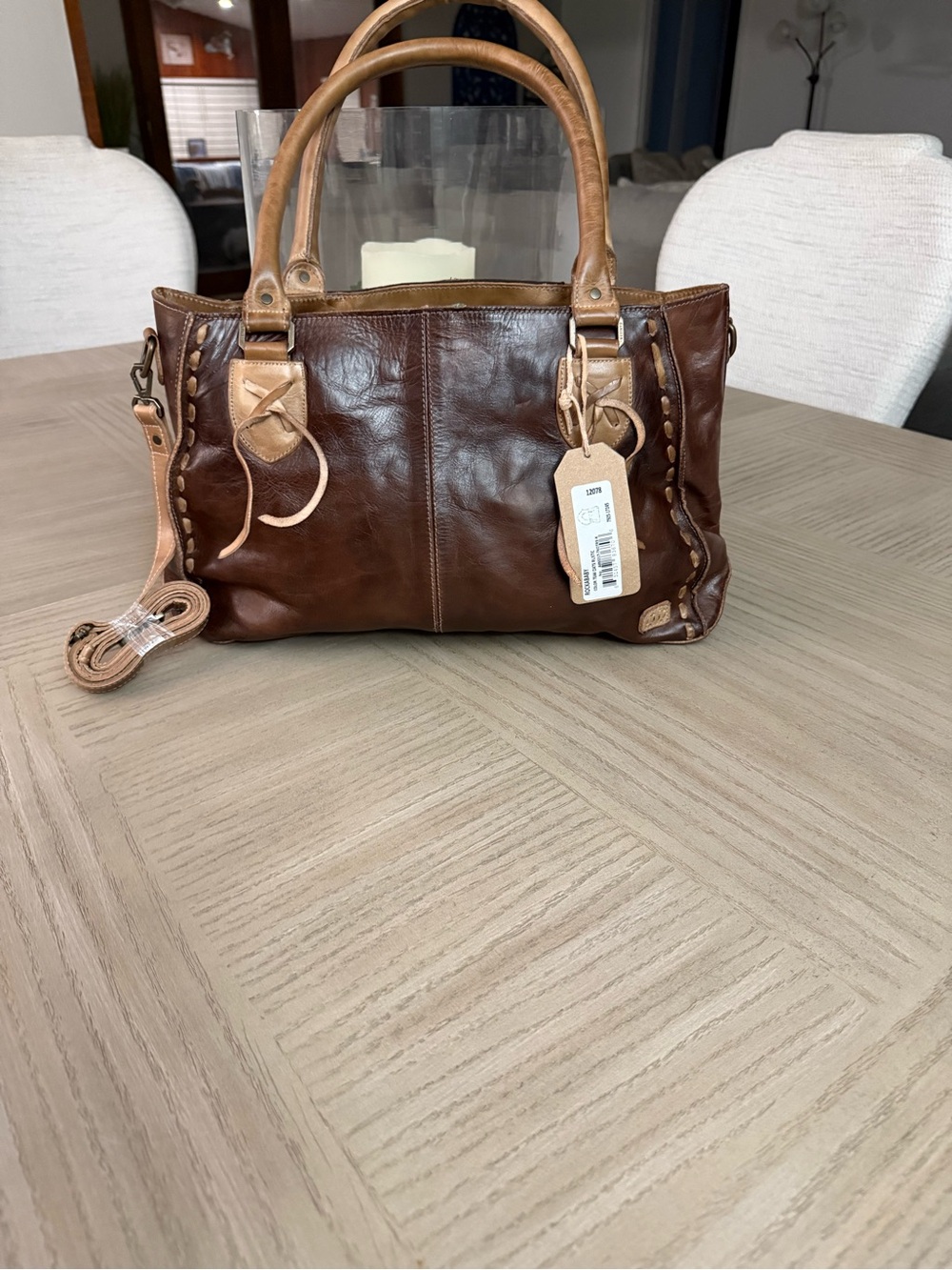 Bed Stu NEW RELEASE ROCKABABY Teak Rustic  Leather Shoulder Bag NWT Retails $295 - Picture 11 of 13